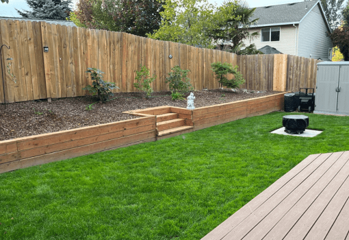 Retaining Wall, French Drain, After Photo